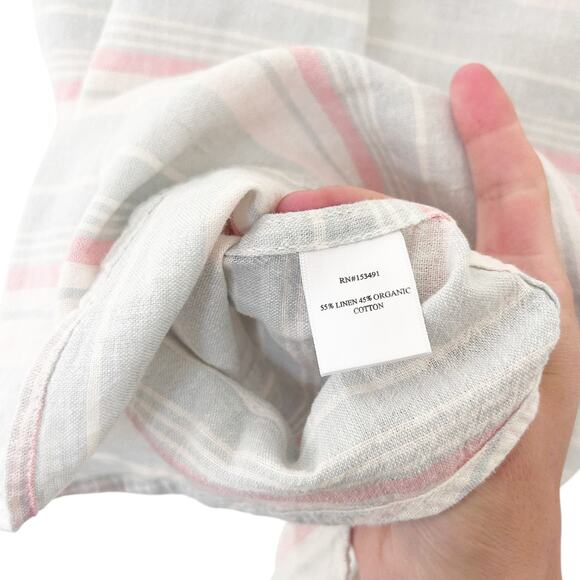 Hope & Henry Pink Blue Linen Organic Cotton Button Down Sz XL - Picture 5 of 5